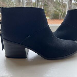 Toms Black Suede Ankle Booties